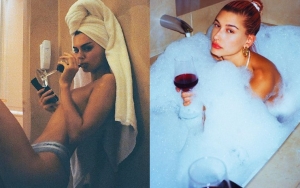 Topless Kendall Jenner and Hailey Baldwin Enjoy Wine in New Snaps