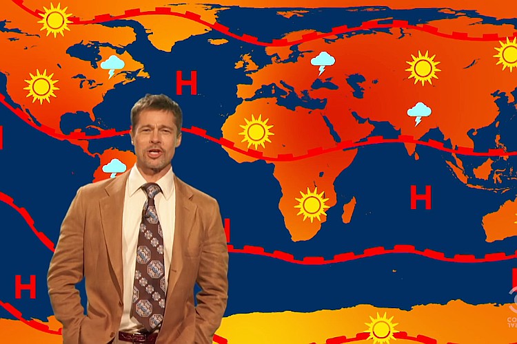 Brad Pitt Returns as Sarcastic 'The Jim Jefferies Show' Weatherman