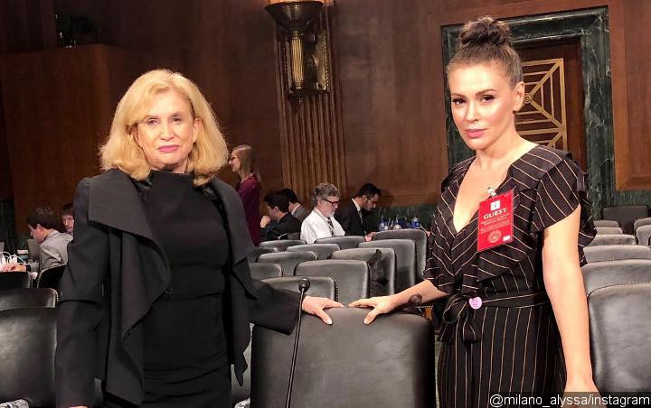 Alyssa Milano at Kavanaugh Hearing on Feinstein Invite