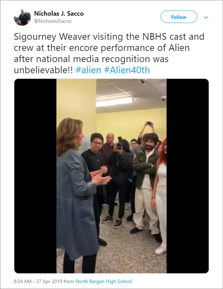Sigourney Weaver Surprises Cast of High School 'Alien' Play