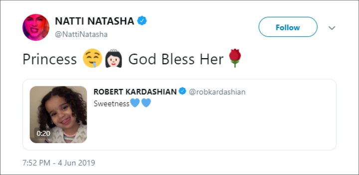 Natti Natasha Gushed Over Rob Kardashian's Daughter Dream
