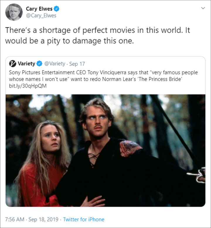Cary Elwes Is Against the Idea of 'The Princess Bride' Remake