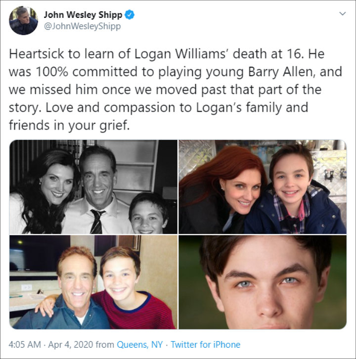 John Wesley Shipp Mourns Logan Williams' Sudden Death