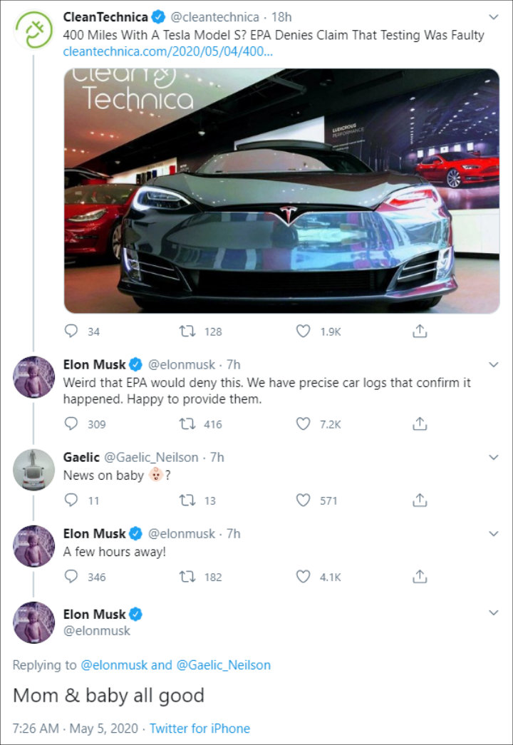 Elon Musk confirmed the baby news
