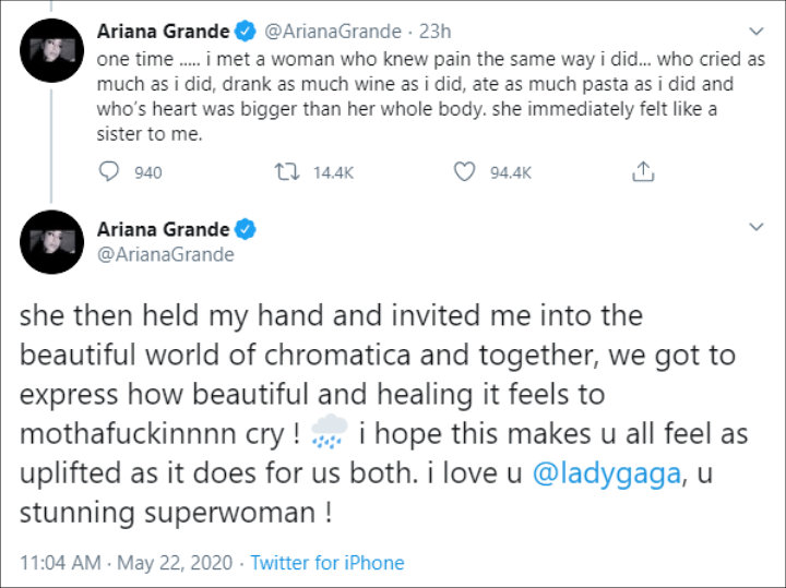 Ariana Grande's Twitter Post