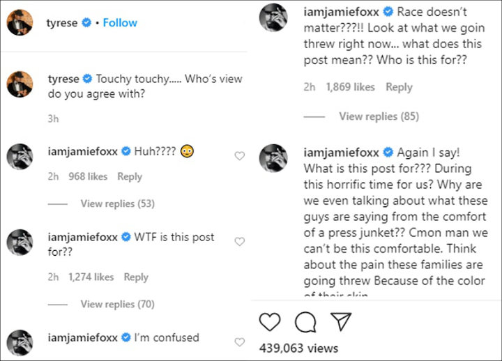 Tyrese Gibson's Instagram Post Angers Jamie Foxx