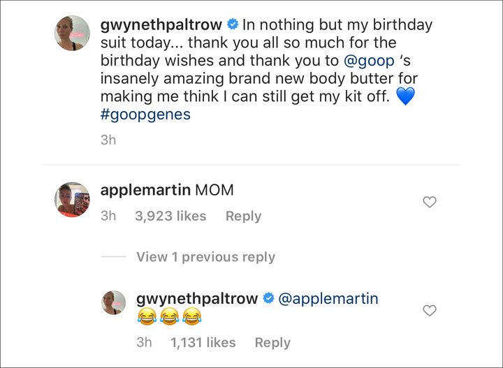 Reaction to Gwyneth Paltrow's Instagram Post