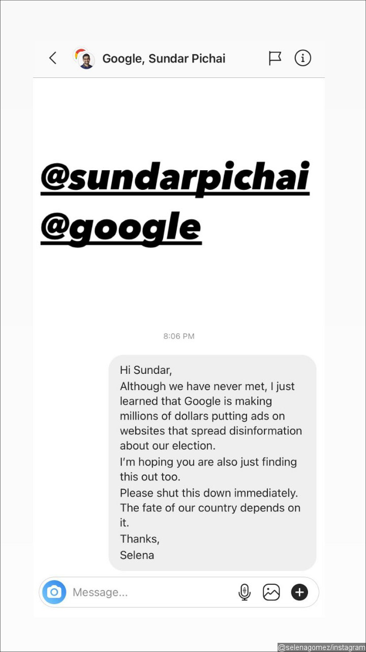 Selena Gomez's IG Story