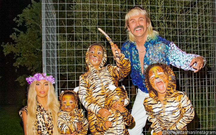 Kim Kardashian and Kids Go Roaring as 'Tiger King' Family for Halloween