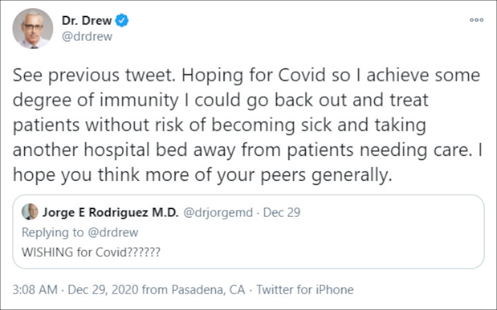 Dr. Drew Pinsky's Tweet