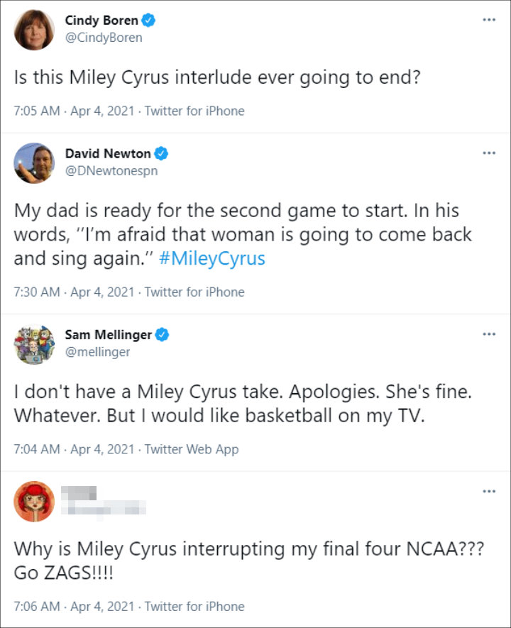 Tweets of Miley Cyrus' critics