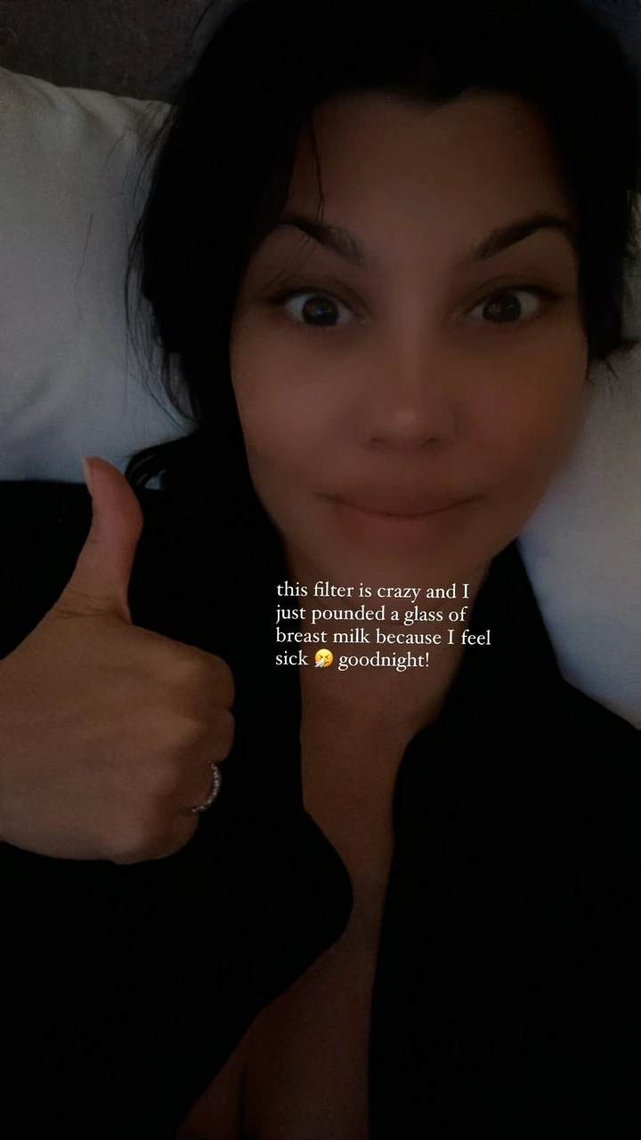 Kourtney Kardashian reveals she drinks breast milk while she's ill