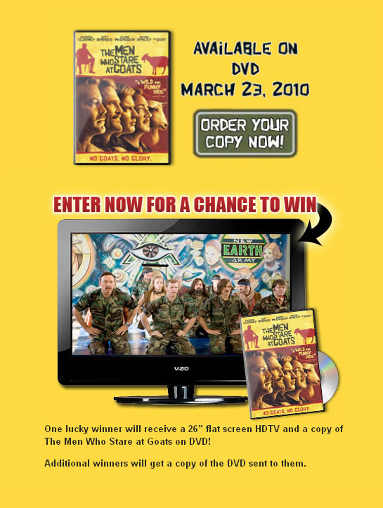 The Men Who Stare at Goats DVD Giveaway