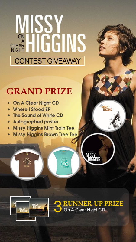 Win Missy Higgins' On A Clear Night Giveaway!