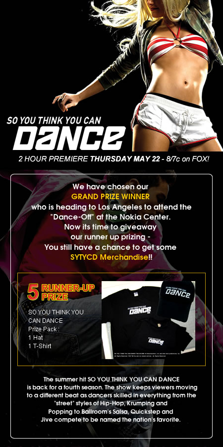 SO YOU THINK YOU CAN DANCE Giveaway!