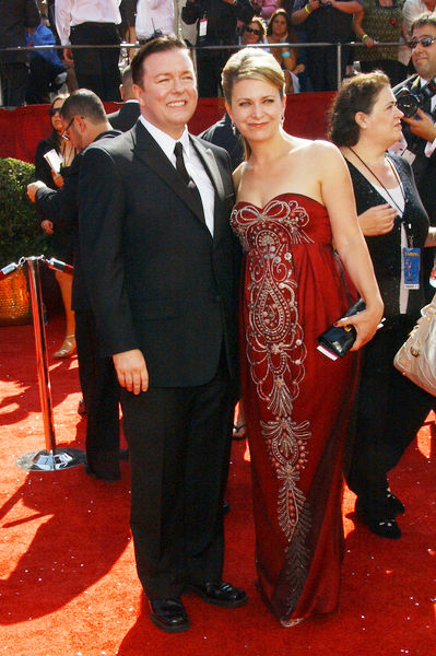 Ricky Gervais, Jane Fallon<br>60th Primetime EMMY Awards - Arrivals