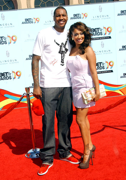 Carmelo Anthony, La La Vazquez<br>2009 BET Awards - Arrivals