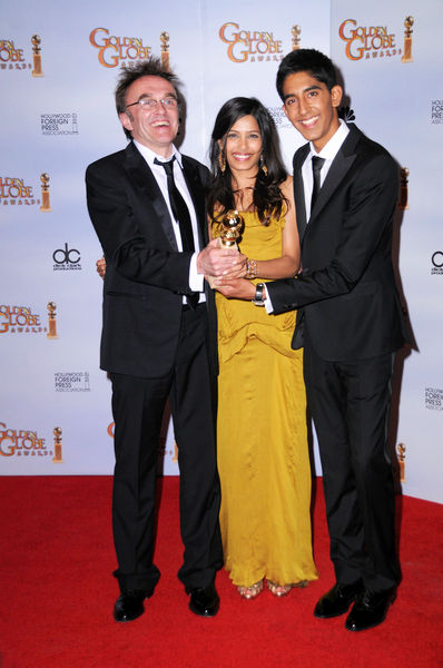 Danny Boyle, Dev Patel, Freida Pinto<br>66th Annual Golden Globes - Press Room
