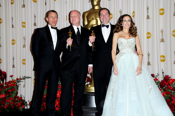Daniel Craig, Donald Graham Burt, Victor J. Zolfo, Sarah Jessica Parker<br>81st Annual Academy Awards - Press Room