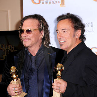 Mickey Rourke, Bruce Springsteen in 66th Annual Golden Globes - Press Room