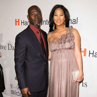 Djimon Hounsou, Kimora Lee Simmons in 51st Annual GRAMMY Awards - Salute to Icons: Clive Davis - Arrivals