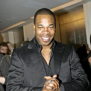 Busta Rhymes in Donatella Versace Celebrates the Launch of Versace Menswear 2008 at Barney's in New York