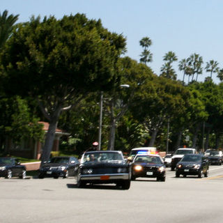 Adrian Grenier, Kevin Dillon in Adrian Grenier and Kevin Dillon Filming "Entourage" Driving on Sunset Boulevard on June 29, 2009