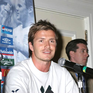 David Beckham Press Conference Prior To The Match Between Columbia And England At Giants Stadium