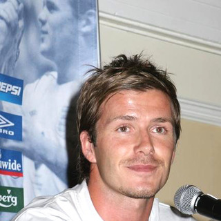 David Beckham in David Beckham Press Conference Prior To The Match Between Columbia And England At Giants Stadium