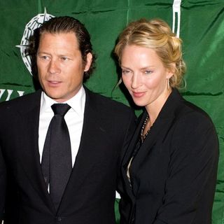 Uma Thurman, Arpad Busson in 2008 Wings Worldquest Women of Discovery Awards Gala and Auction - Arrivals