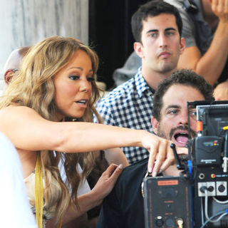 Mariah Carey in Mariah Carey on the Set of Her New Music Video "Obsessed" at the Plaza Hotel in New York