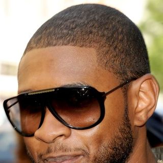 Usher in Usher Departing the Jo Whiley Show at BBC Radio 1 in London on May 8, 2008