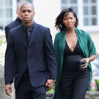 Jamelia, Darren Byfield in Jade Goody's Funeral at St. John The Baptist Church in Waltham Abbey on April 4, 2009