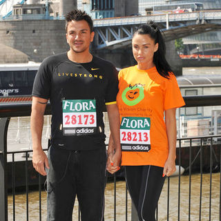 Peter Andre, Katie Price in Flora London Marathon on the River Thames on April 24, 2009