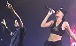 Rihanna joins Jay-Z and Kanye West on their tour.