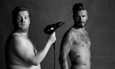 David Beckham and James Corden Go Shirtless in Underwear Ad Parody
