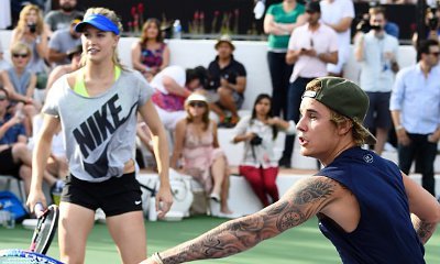 Justin Bieber Paired Up With Tennis Pro Eugenie Bouchard at Charity Match