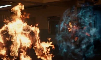 Human Torch and Invisible Woman Flying in 'Fantastic Four' International Trailer