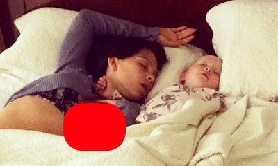 Hilaria Baldwin Posts Pic With Kids in Bed, Censors Her Breast to Pass Instagram's Censorship
