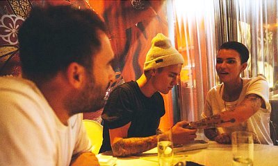 Justin Bieber Holds Ruby Rose's Hand While Dining Out Together