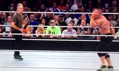 Video: Jon Stewart Hits John Cena With Chair, Helps Seth Rollins Win at WWE's 'SummerSlam'