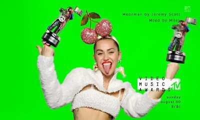MTV's Moonman Gets Colorful Makeover, Miley Cyrus Shows It Off in New VMA Promo