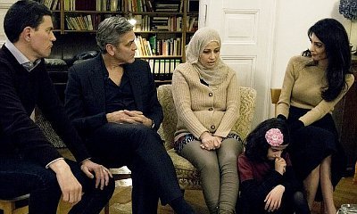 George Clooney and His Wife Amal Meet Syrian Refugees After Angela Merkel Meeting