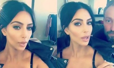 Kim Kardashian Flaunts Ample Cleavage in Black Bra