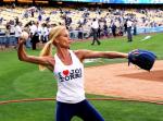 Nicollette Sheridan Throws Out First Pitch at Dodgers Game, the Pics