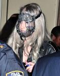 Tippy-Toed Lady GaGa Covers Her Face With Shiny Mask
