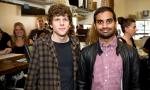 Aziz Ansari and Jesse Eisenberg Serve Pizza to Promote '30 Minutes or Less'