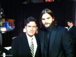Charlie Sheen Bumps Into Ashton Kutcher at Emmys