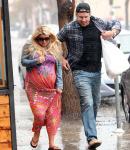 Very Pregnant Jessica Simpson Has Fun Running in the Rain