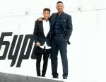 Will and Jaden Smith Take Wing of Russian Spacecraft for 'After Earth' Photocall